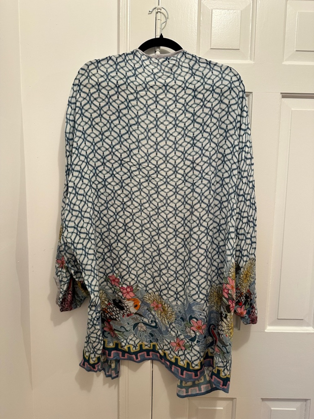 Bl1nk London for Anthropologie Light Blue Floral Kimono Caftan - Picture 6 of 6